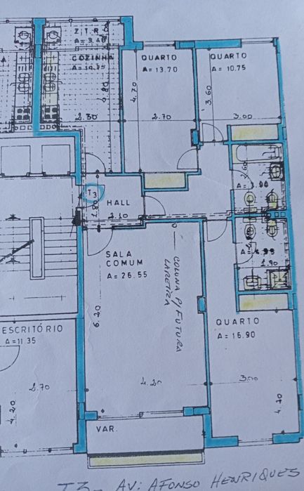 Apartamento T3 na avenida Afonso Henriques
