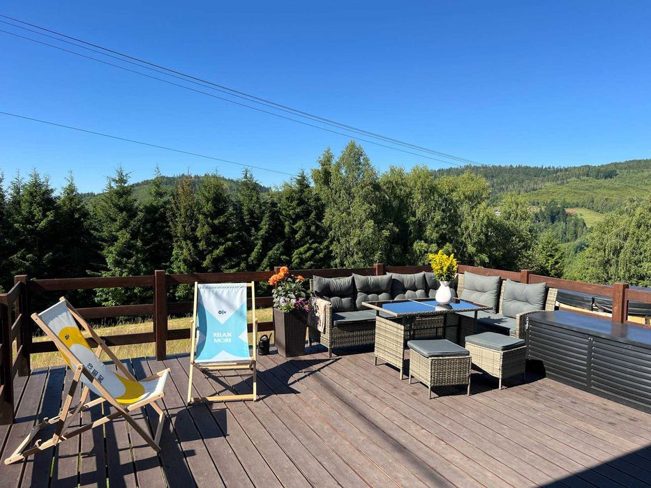 NOWY DOM W GÓRACH 80m² dla 1-9 osób 3 pokoje 2 łazienki BALIA JACUZZI ogrodzony teren 250m² GRILL