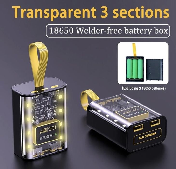 Павербанк корпус Power bank а 3х18650 з ліхтариком