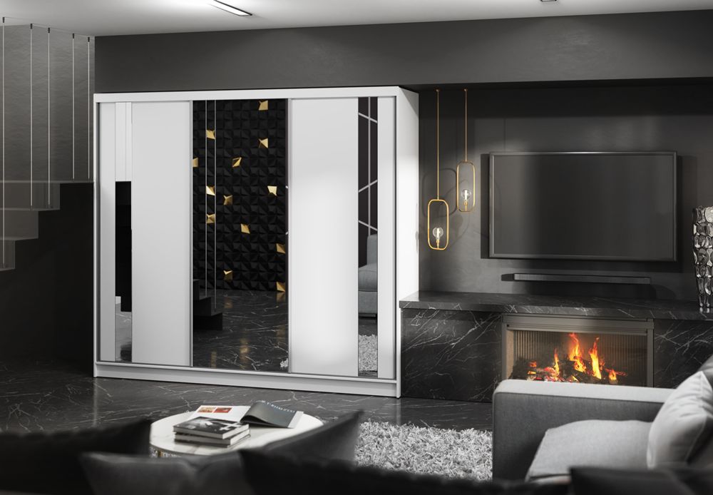 Szafa przesuwna z lustrem 240 cm garderoba do przedpokoju do sypialni