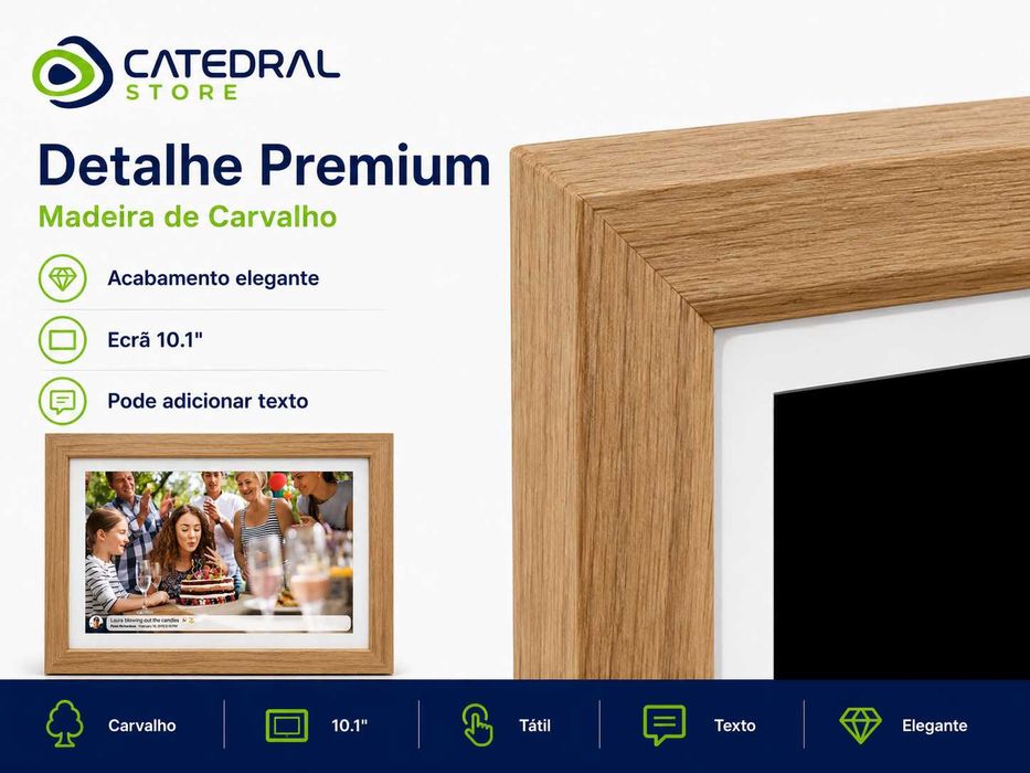 Moldura Digital FRAMEO 10.1" Denver Madeira Carvalho
