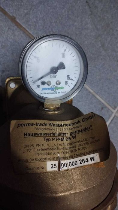 Filtro de água Permatrade PT FM 25 com manômetro