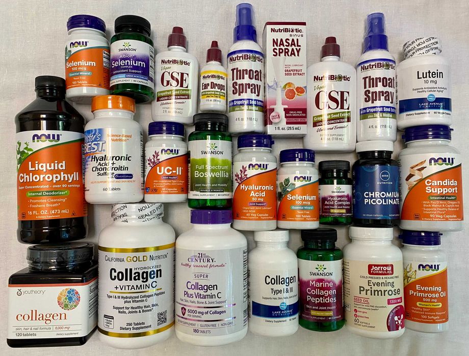 Магній, цинк, колаген, залізо, БАД, вітаміни,  та багато іншого.