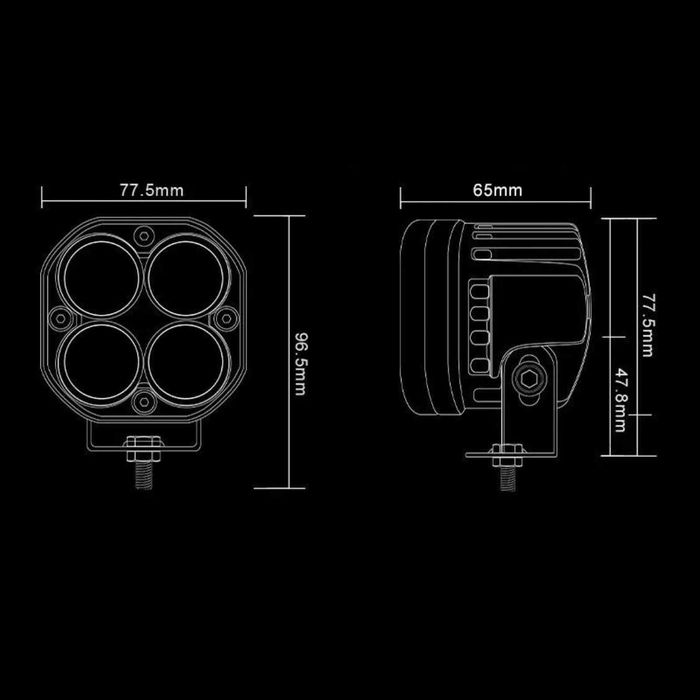 Par de Faróis Auxiliares LED 3 Polegadas - 40W
