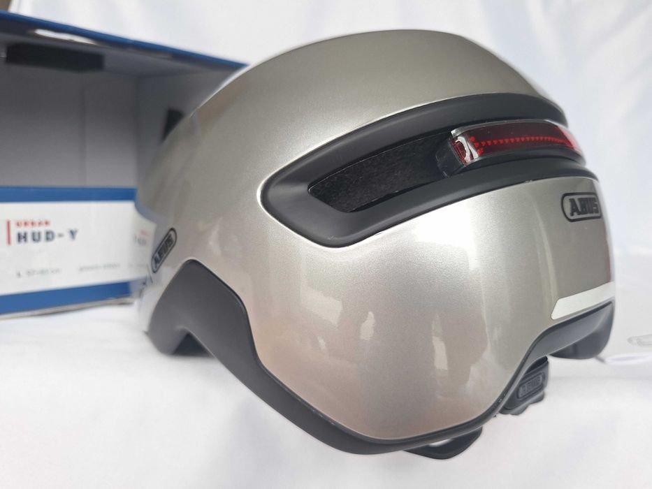 Kask rowerowy Abus Urban Hud-y LED Gleam Silver L 57-61cm