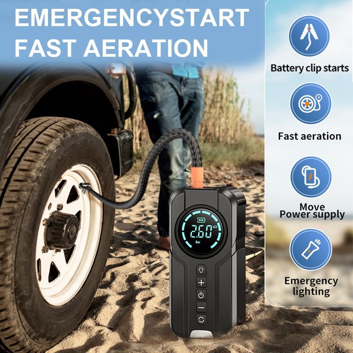 Пусковий пристрій 4в1 Jump Starter + Компресор 10000mAh (Бустер)