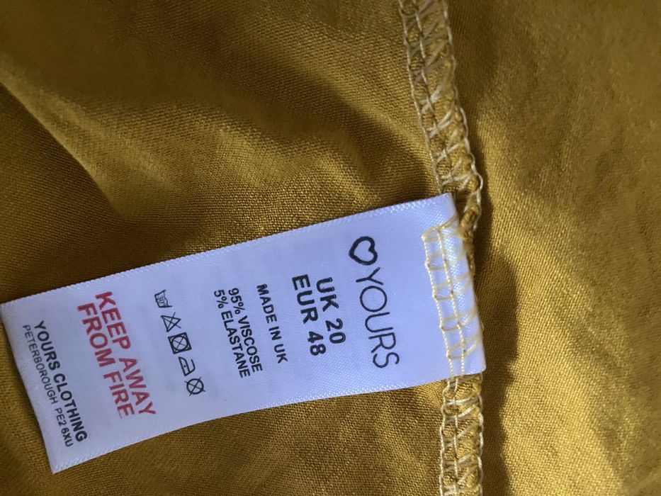 Musztardowa wiązana tunika z wiskozy typu wrap plus size