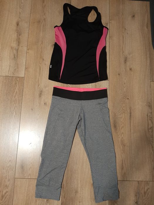 Strój sportowy siłownia rower fitness leginsy top