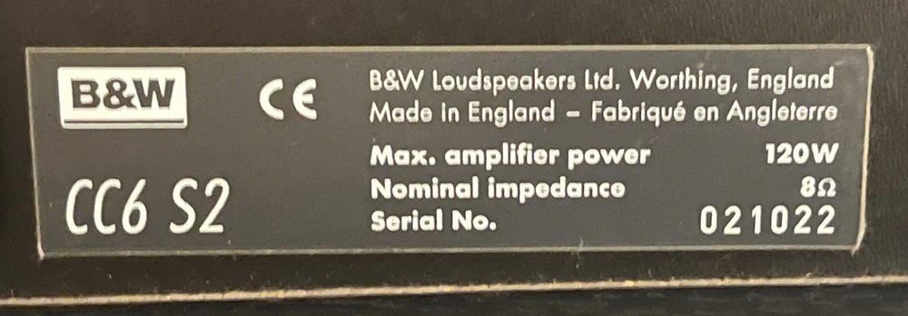 Vende-se coluna canal central B&W CC6 S2