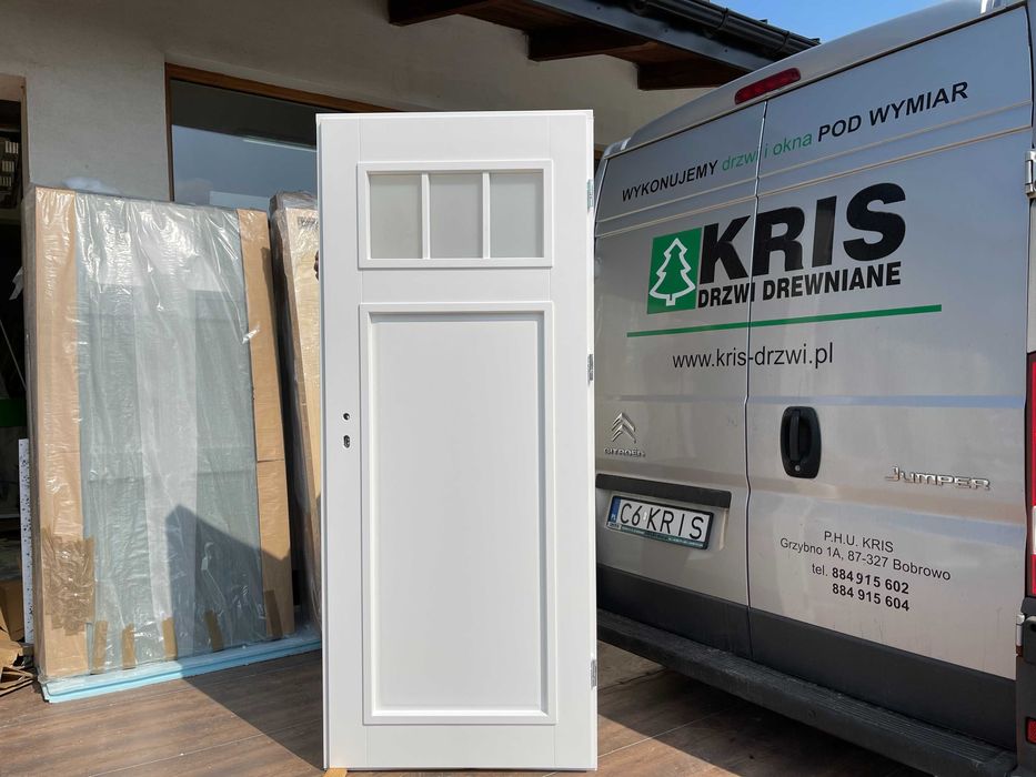 Drzwi wewnętrzne drewniane OD RĘKI białe łazienkowe  cała Polska