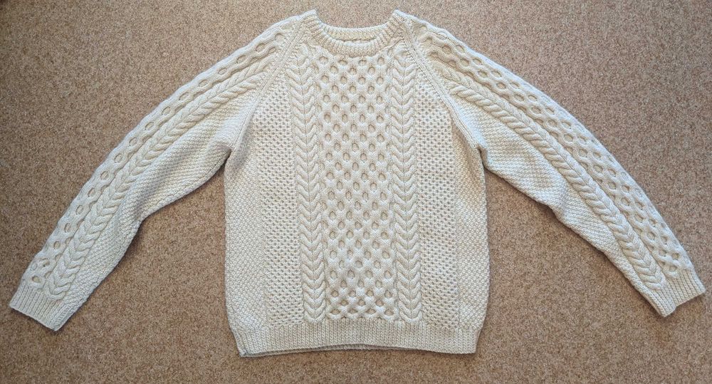 Мужской шерстяной свитер,  косами