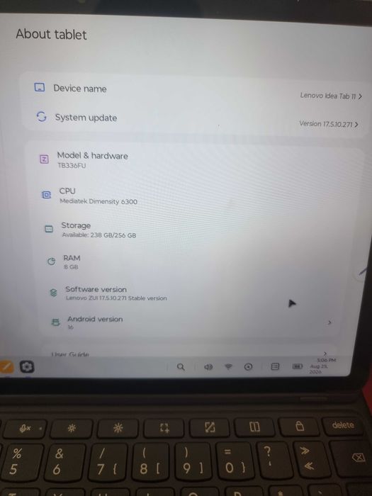 Lenovo Idea Tab 11 | 256GB + 8GB RAM | Teclado, Capa e Rato | Com Porta SIM