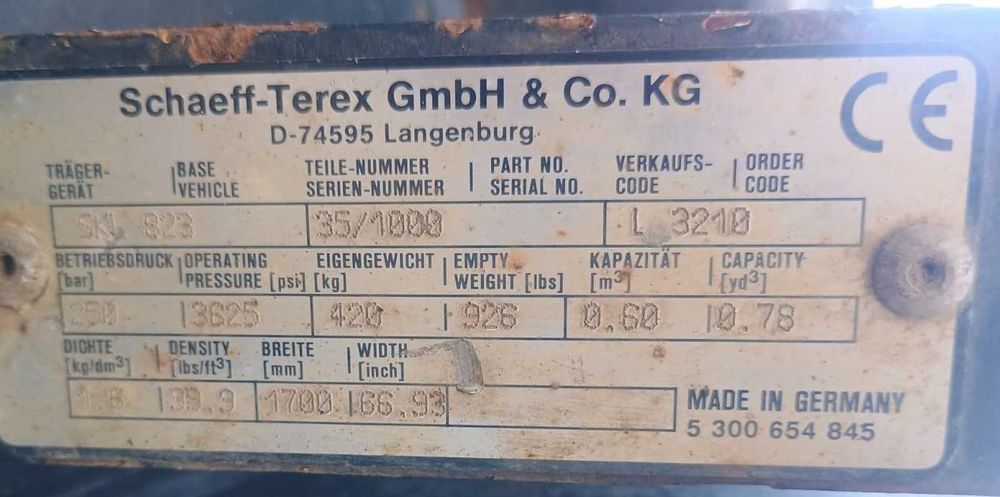 łyżka hydrauliczna krokodyl szczęka, rekin 170cm Terex TL65 Schaeff