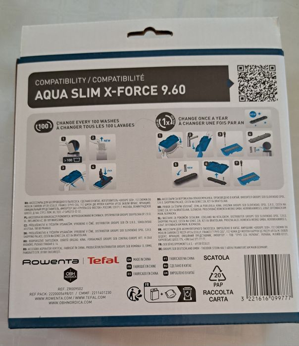 Akcesoria do odkurzacza Tefal Rowenta T-fal Arno AQUA SLIM X-FORCE 9.6