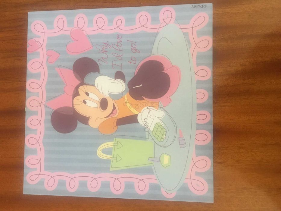 Lote 2 quadros decorativos da Disney (Minnie)  30x30 cm (novos)