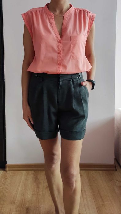 Koralowa koszulowa cienka bluzka, Clockhouse rozmiar M/L