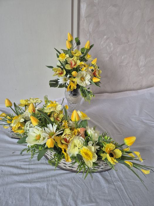 Dekoracja  kompozycja na cmentarz. Komplet