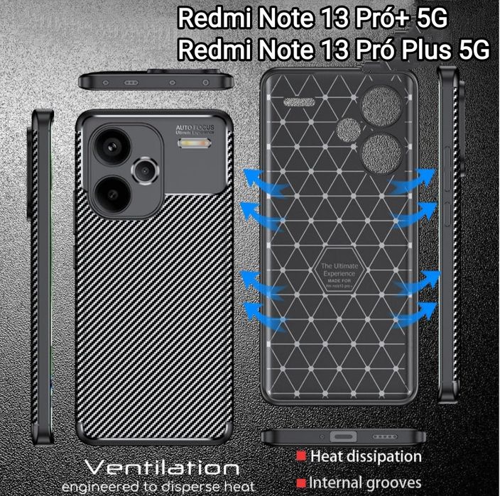 Capa T/ Carbono Xiaomi Redmi Note 13 Pró 5G / Redmi Note 13 Pró+ 5G