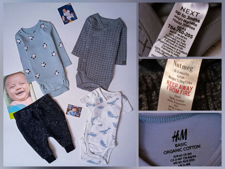 Пакет 0-6 міс. для хлопчика мальчика боді чоловічки в пологовий