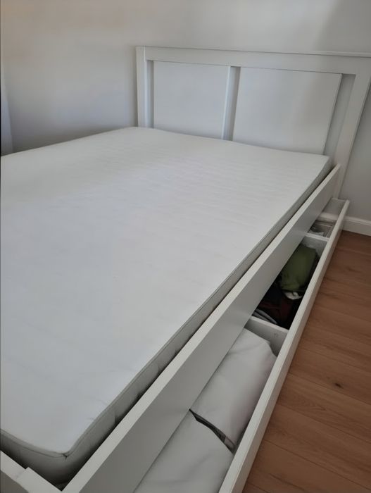 Cama Casal Modelo Songesand - 160x200 - com gavetões e colchão