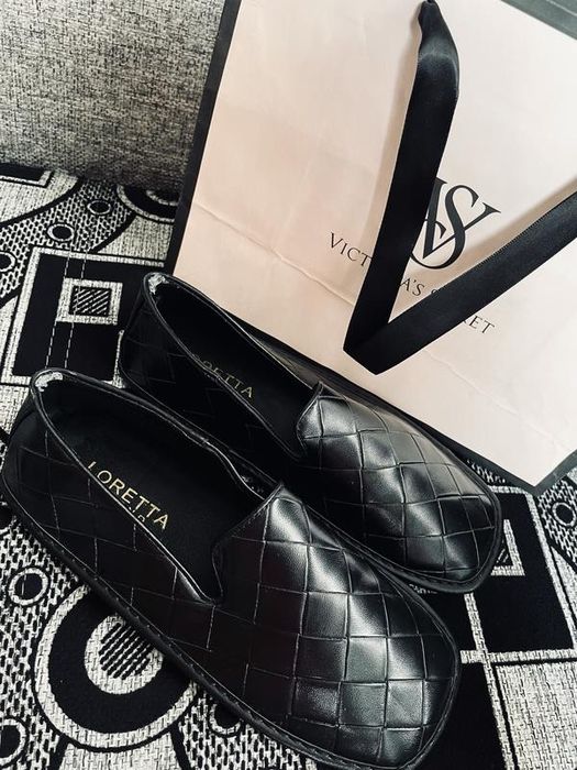Плетёные балетки лоферы Loretta Trend  (by Bottega Venetta) Intrecciato.