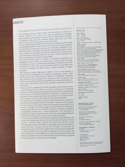 Pagela: Centenário so Instituto dos Pupilos do Exército