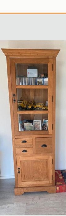 Witryna, witrynka drewniana, lite drewno. / Biblioteczka