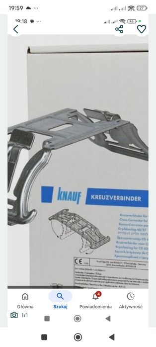 Łącznik krzyżowy zatrzaskowy Knauf do sufitów podwieszanych z profili CD
