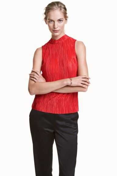 Top plissado preto s/mangas H&M Tam M Novo