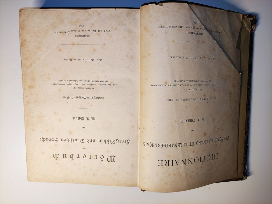 Słownik francusko-niemiecki niemiecko-francuski 1896r.