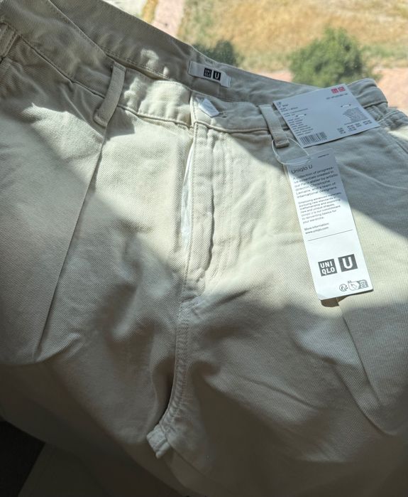 Нові бежеві нюд штани джинси висока талія Uniqlo