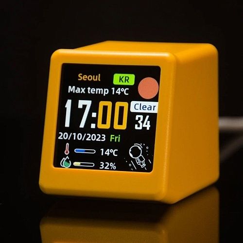 Метеостанція GeekMagic Ultra Smart WiFi Weather Forecast Station Yellow