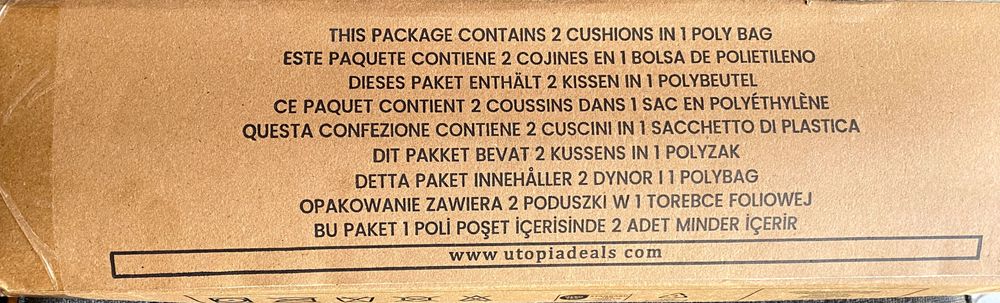 Almofadas Utopia Bedding - Pack de 2 (Novas seladas/vácuo)