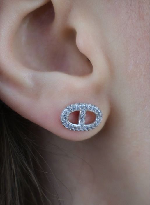 Сережки в стилі Hermes Farandole срібло  эрмес