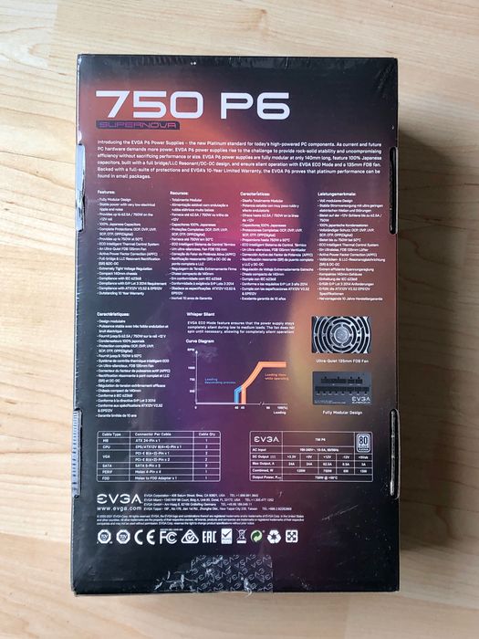 Блок живлення БП EVGA SuperNOVA P6 750W Platinum (Seasonic)