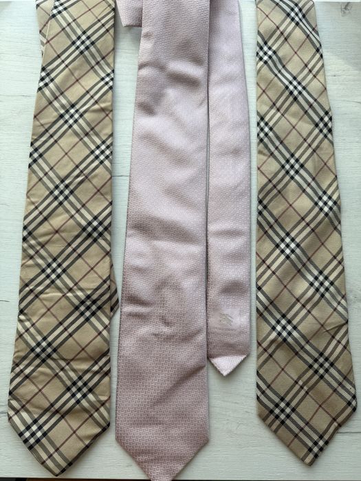 2штуки разом Burberry краватка галстук шовк шелк в клітинку в клетку