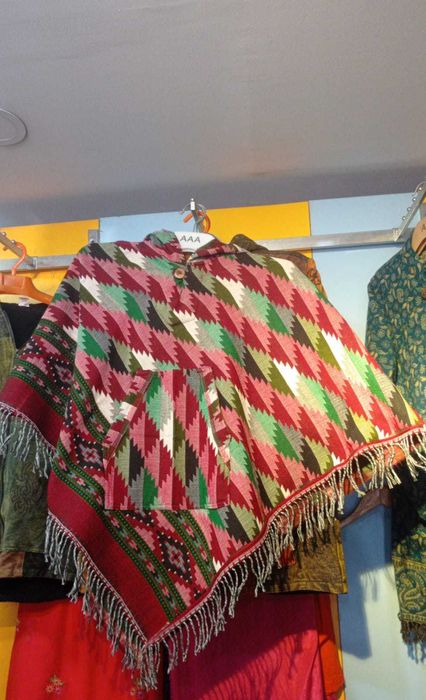 Poncho multicolor de algodão (NOVO)