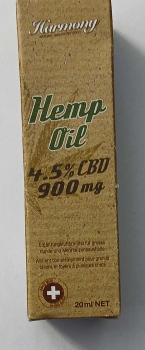 Naturalny olej konopny Harmony Pet 4,5% CBD 20 ml