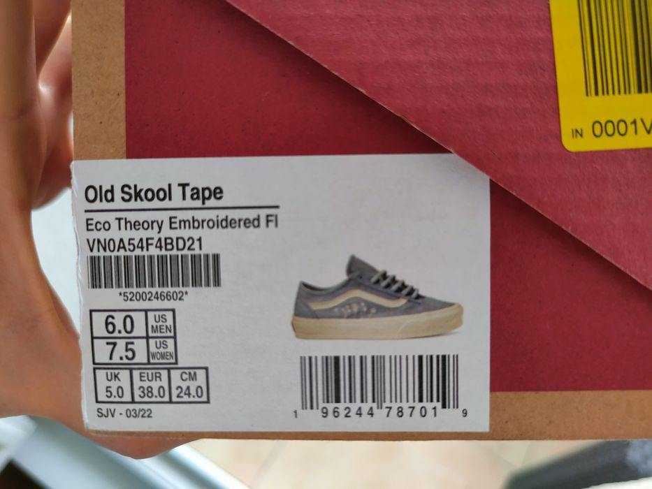 Vans Niebiskie 38 - Old Skool Tapered Eco Theory Embroidered Flowers A