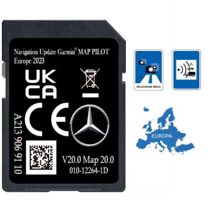 Cartão GPS Mercedes 2023 v20 Europa NTG5 c/ radares fixos