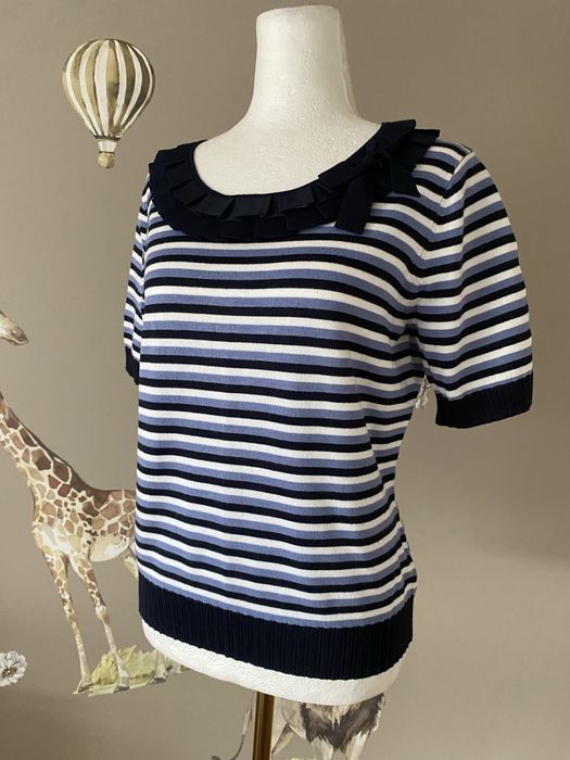 Sweter w paski wiskoza CC Petite kokarda marynarski M