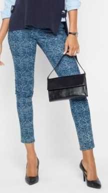 Spodnie jeans, damskie ze wzorem, rozm.52