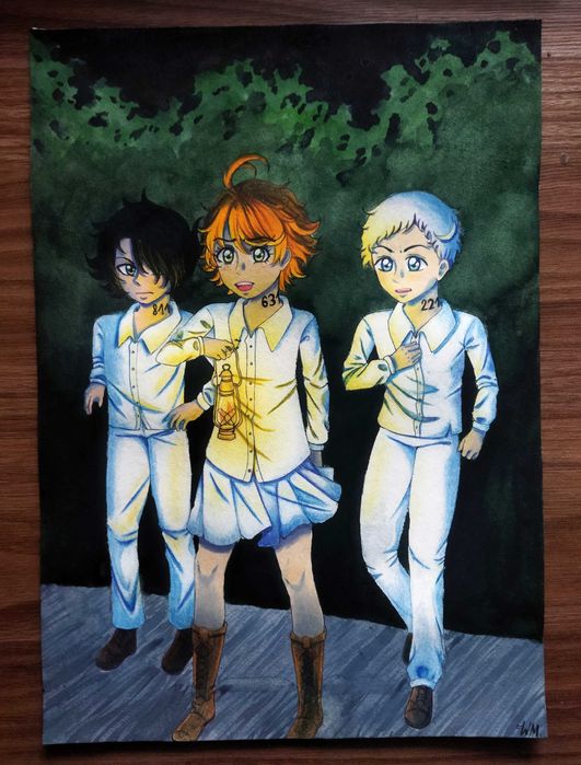 Anime rysunek The promised neverland Września • OLX.pl