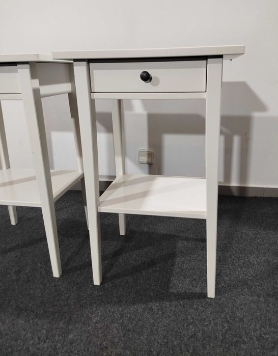 2x Mesa de Cabeceira Branco 46x35 cm HEMNES Ikea Usado