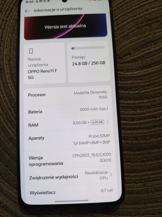 Sprzedam smartfon Oppo Reno 11F 256 GB Palm Green, bardzo dobry stan