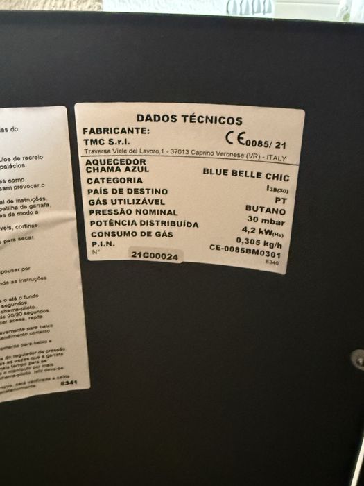 Aquecedor a Gás com bilha incluída