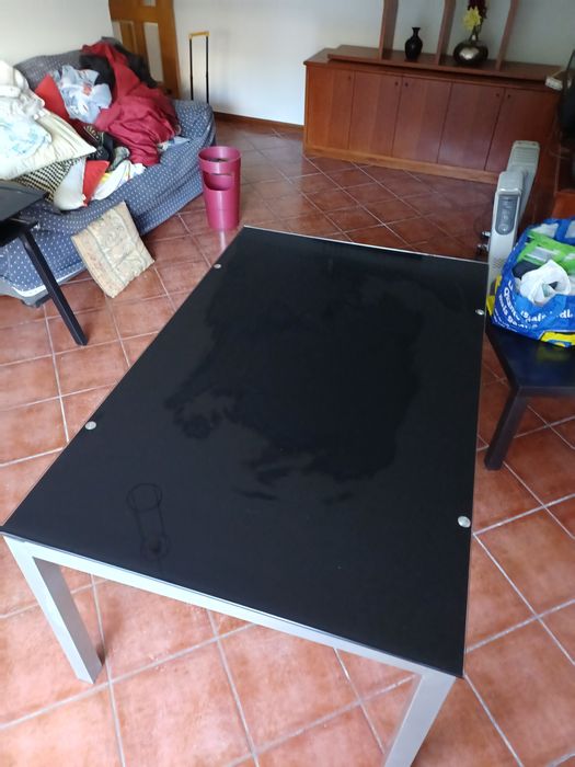 Mesa em vidro, de sala de jantar