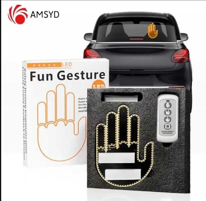 Gesture car light led Рука fuck ладонь с жестами на заднее стекло авто
