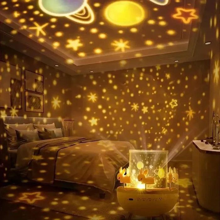 Музичний нічному - проектор з BLUETOOTH, карусель зайчиків