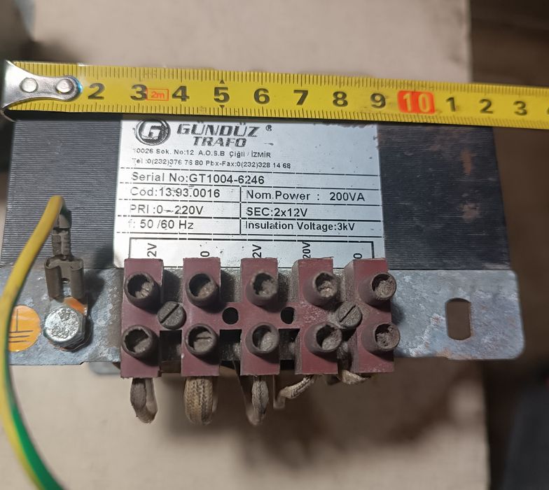 Трансформатор 220v\ 12-0-12v (12\24v)200va